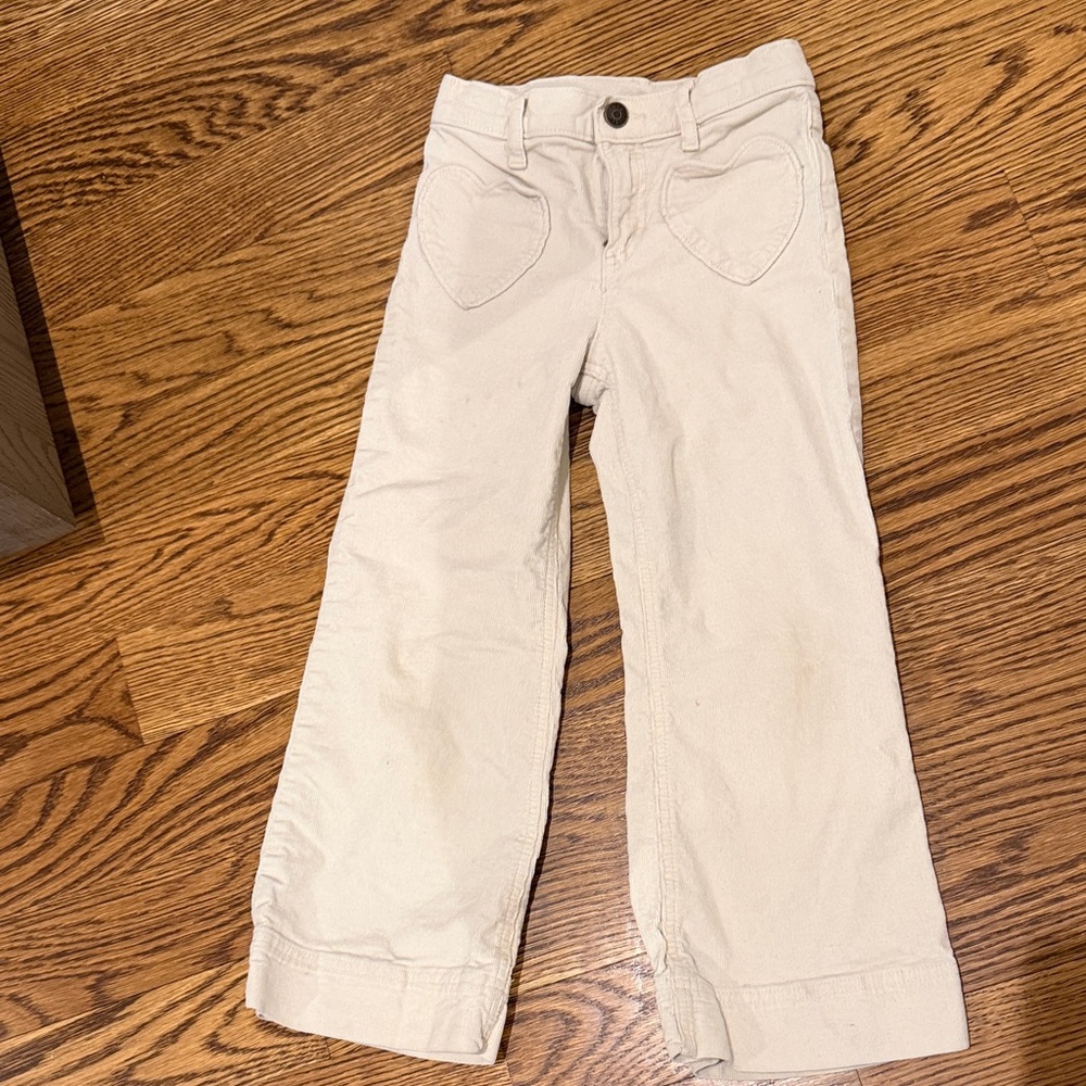 Crewcuts Cream Heart Pocket Pants